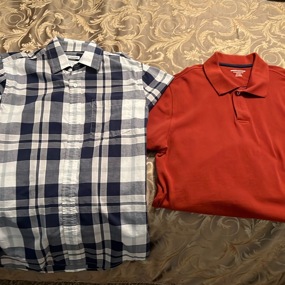 Two men short sleeve shirts